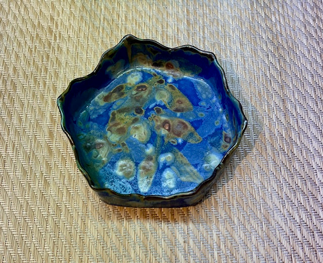 6 Sided Bowl Medium Blue