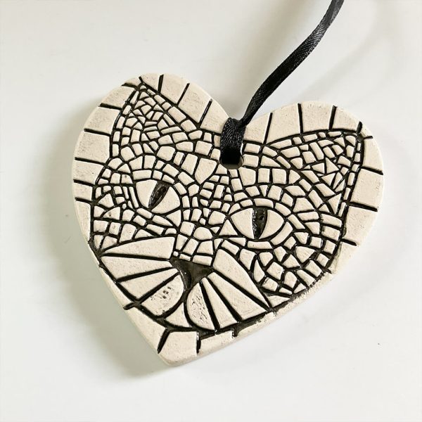 Pottery Ornament Cat Face