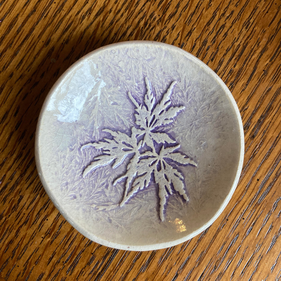 Pottery Dish Japanese Maple Purple