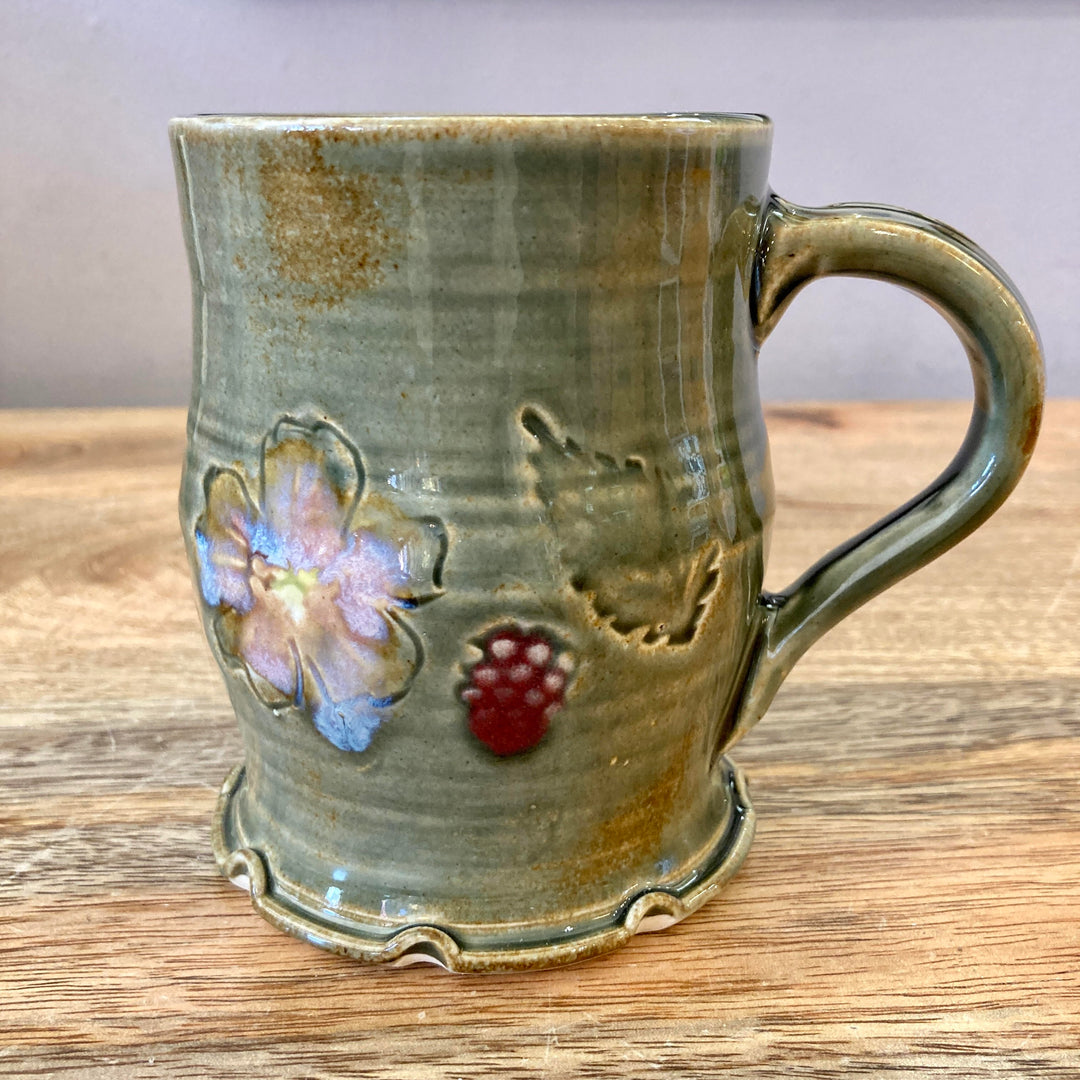 Blossom Mug Wood Textured Handle