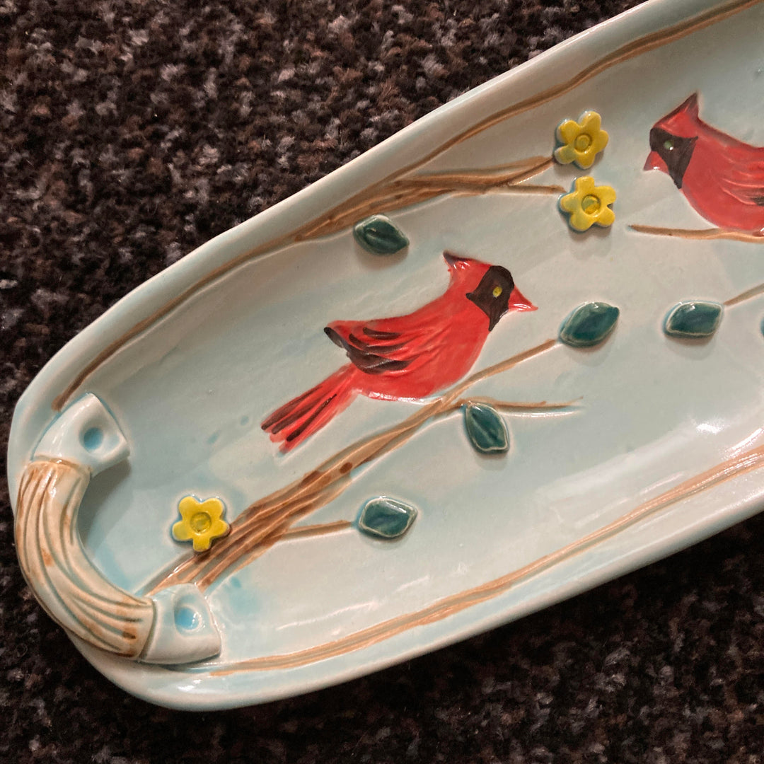 Long Cardinal Tray + Handles Light Turquoise