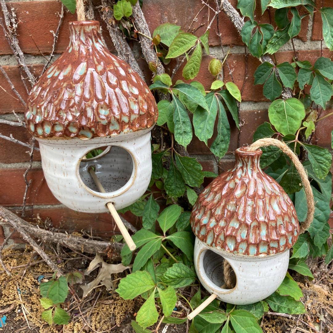 Hanging Bird Feeder Brown Green