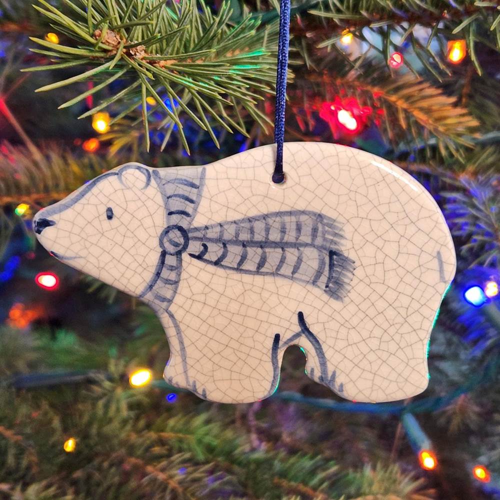 Bear + Scarf Ornament