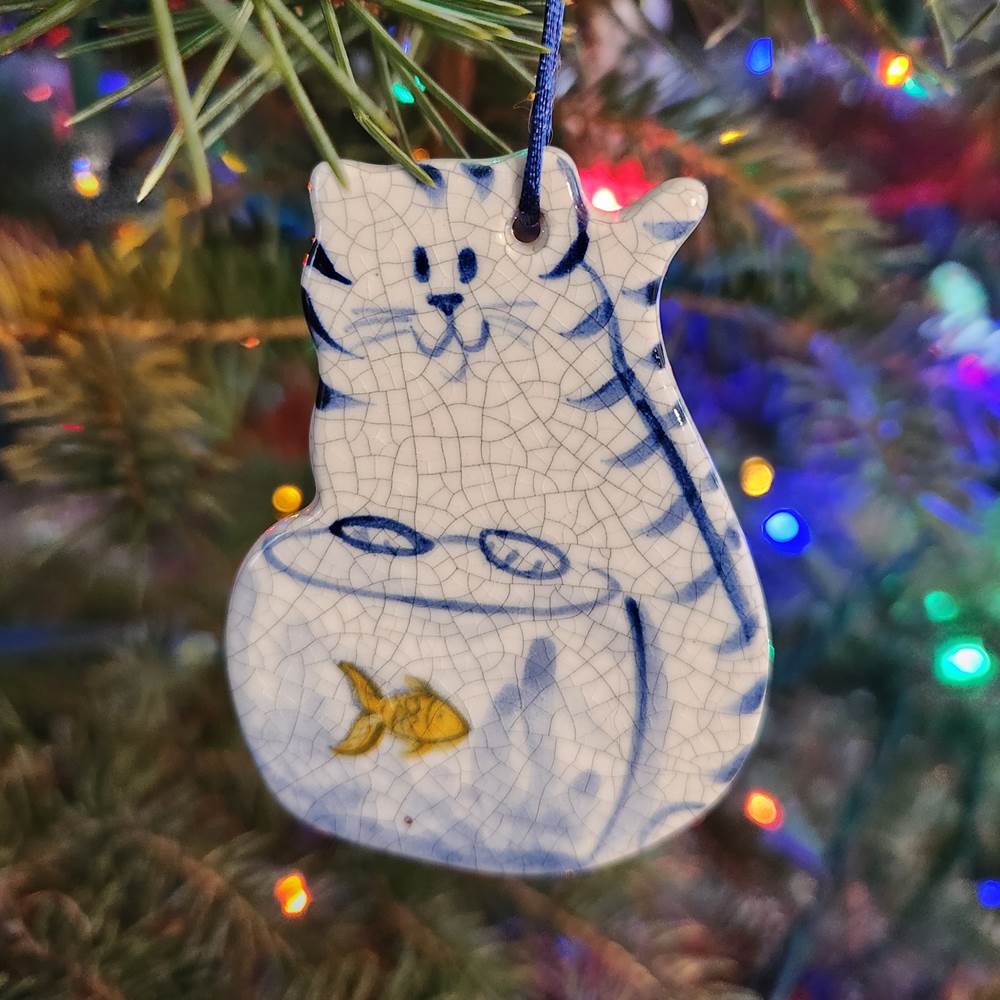 Kitten + Goldfish Ornament