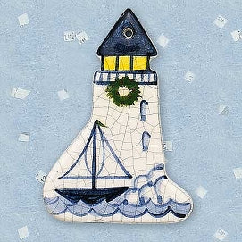 Christmas Lighthouse Ornament