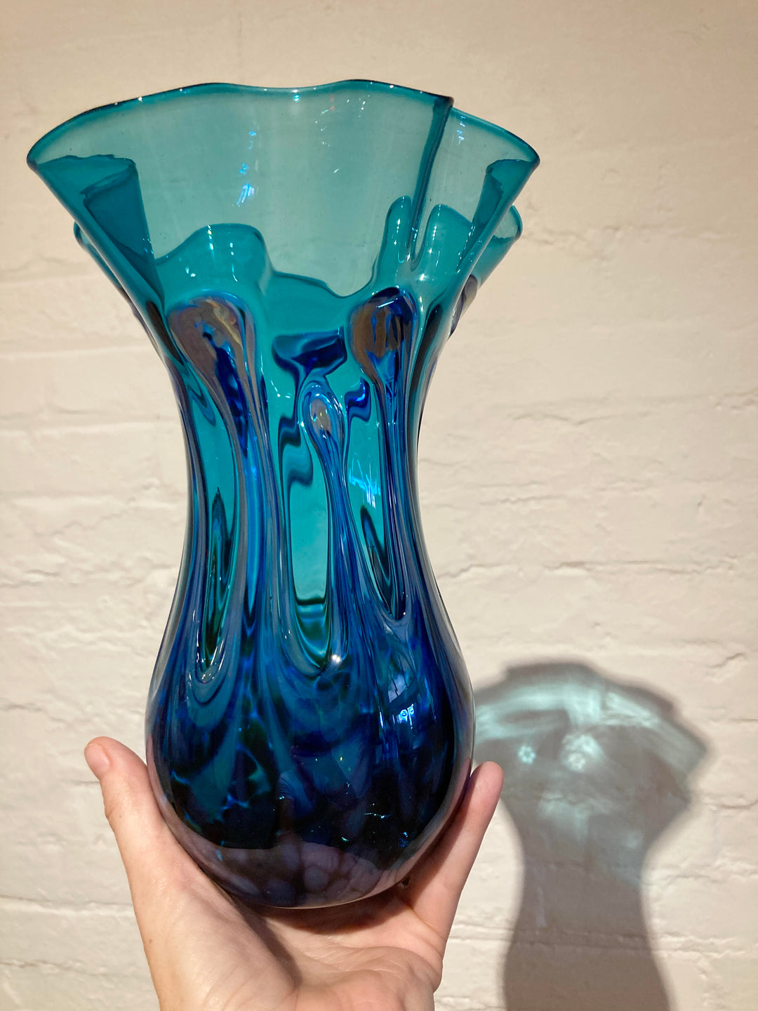 Lily Pad Vase Small Fluted Teal