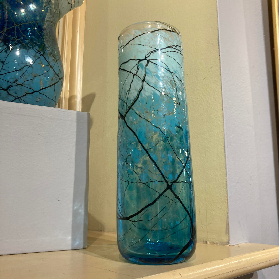 Lightning Vase Aqua Cylinder Small