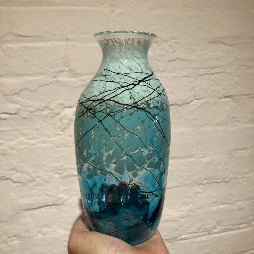 Flat Lightning Vase Aqua