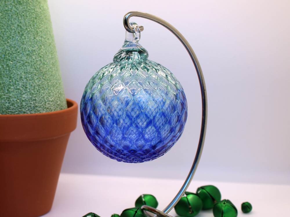 Diamond Ombre Ornament Teal Blue