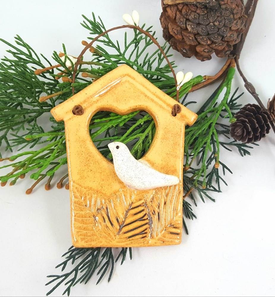 Birdhouse Ornament Gold