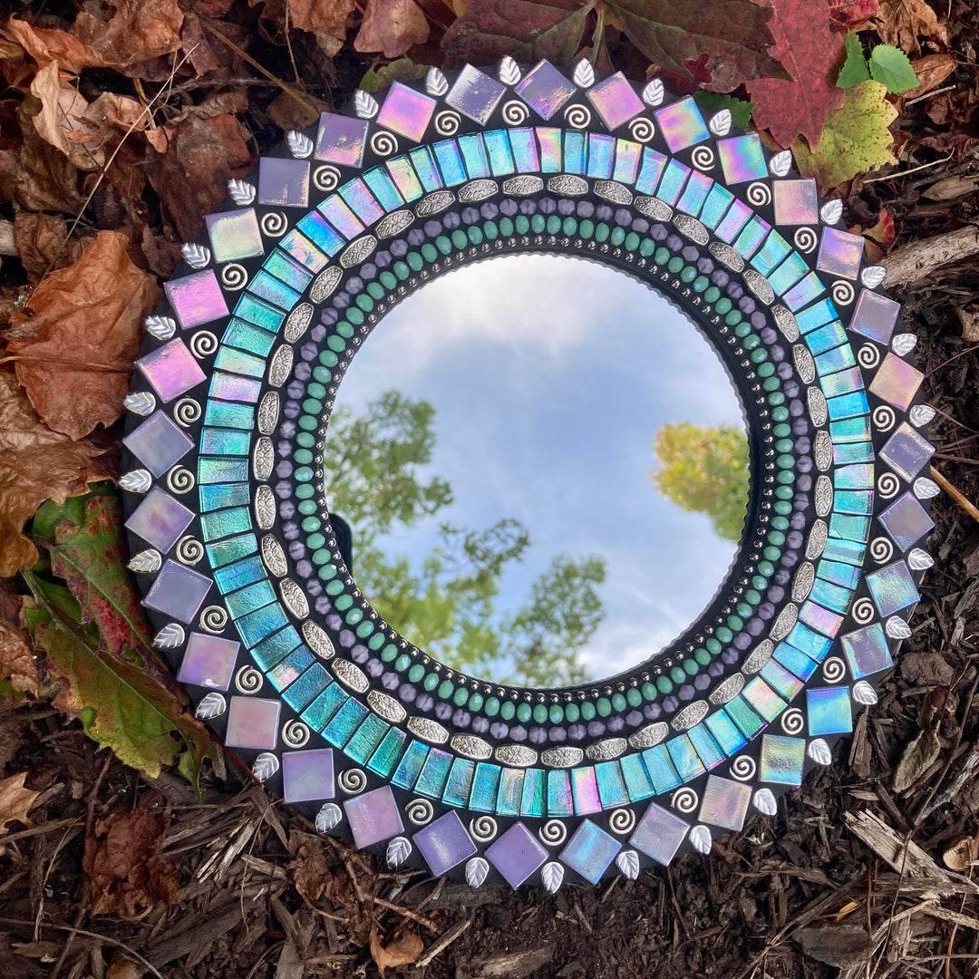 10" Mirror Turquoise Purple