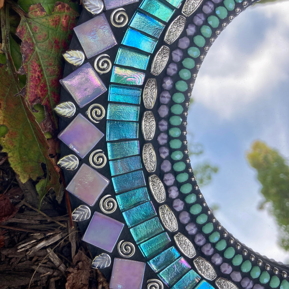 10" Mirror Turquoise Purple