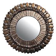 7" Mirror Pewter Leaf