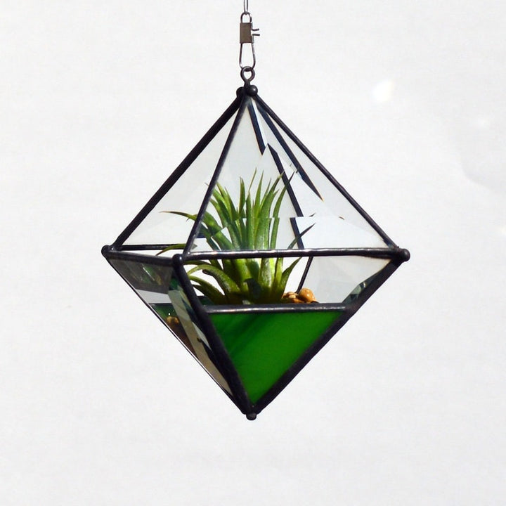 Hanging Pyramid Terrarium Green