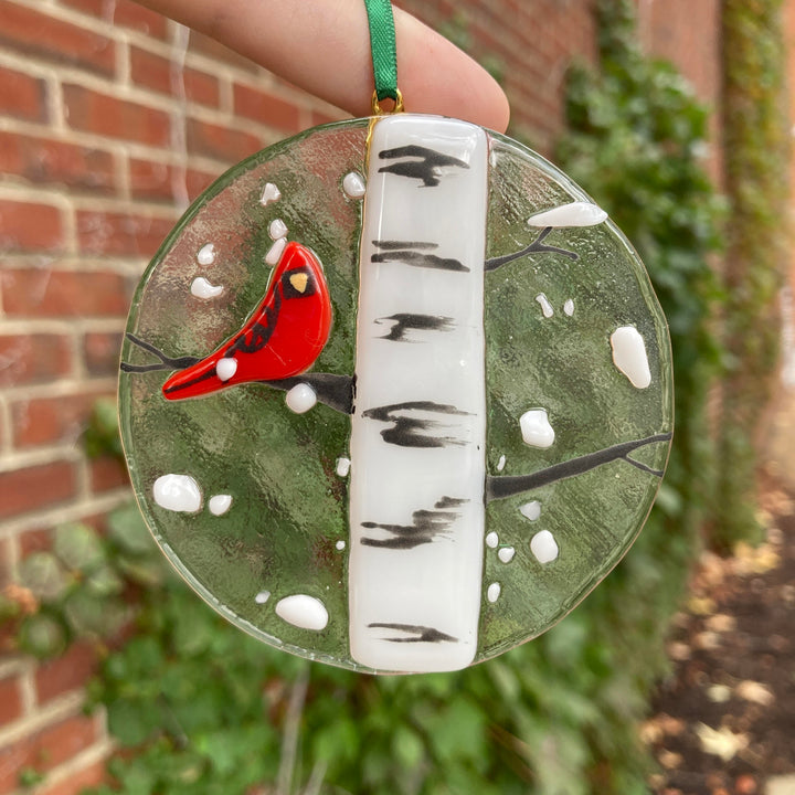 Cardinal On Branch Ornament