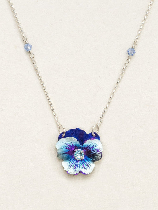 Garden Pansy Necklace Bonnie Blue