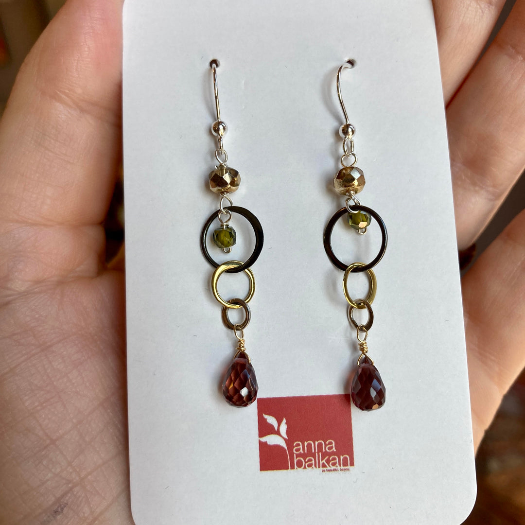 Bubbles & Teardrop Earrings Marsala