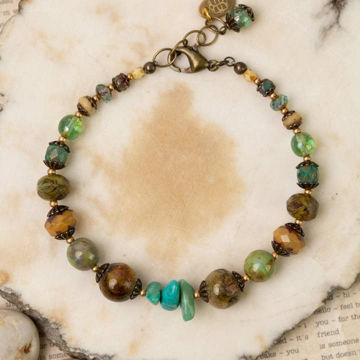 Rustic Creek Turquoise + Jasper Bracelet