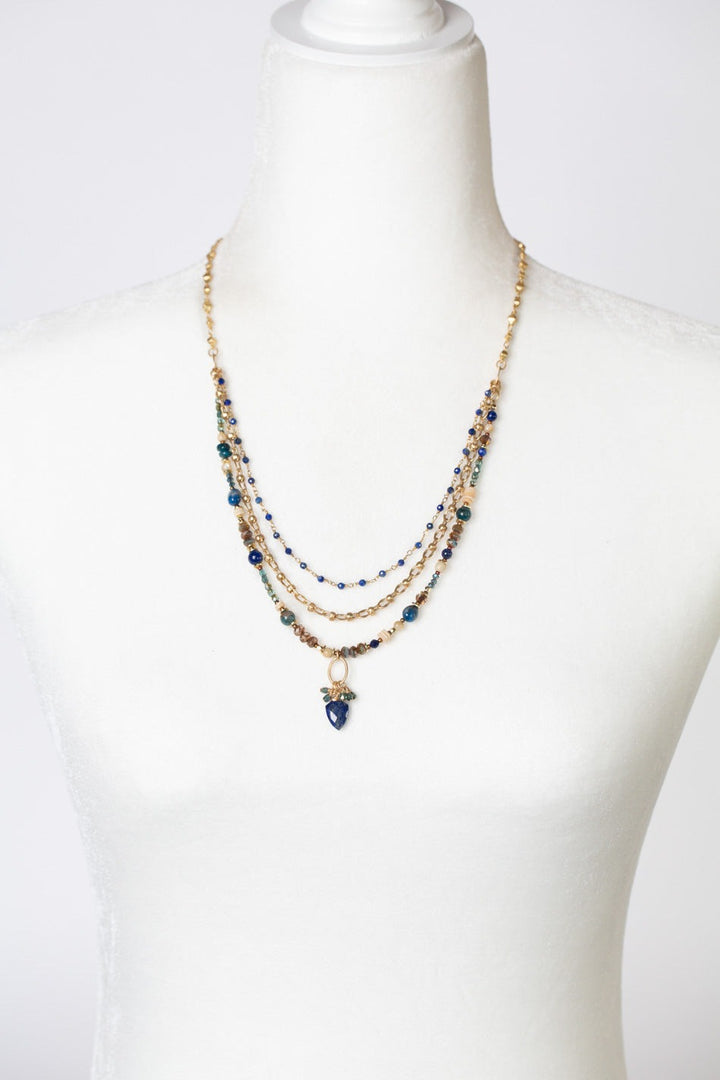 Starry Night Multistrand Necklace Lapis, Apatite + Cyrstal