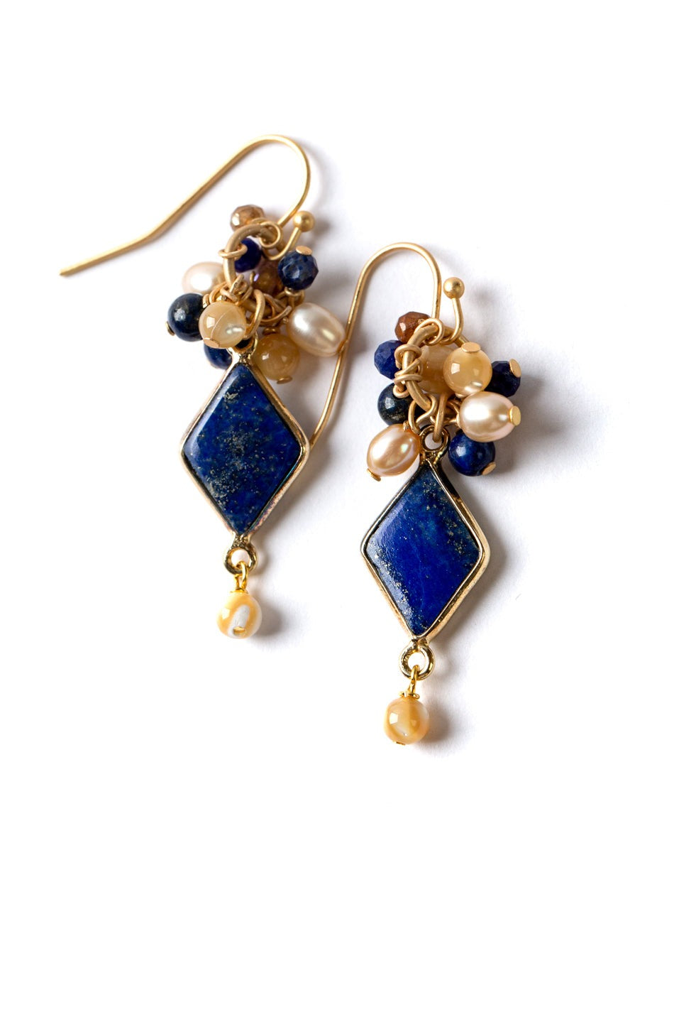 Starry Night Cluster Lapis Earrings