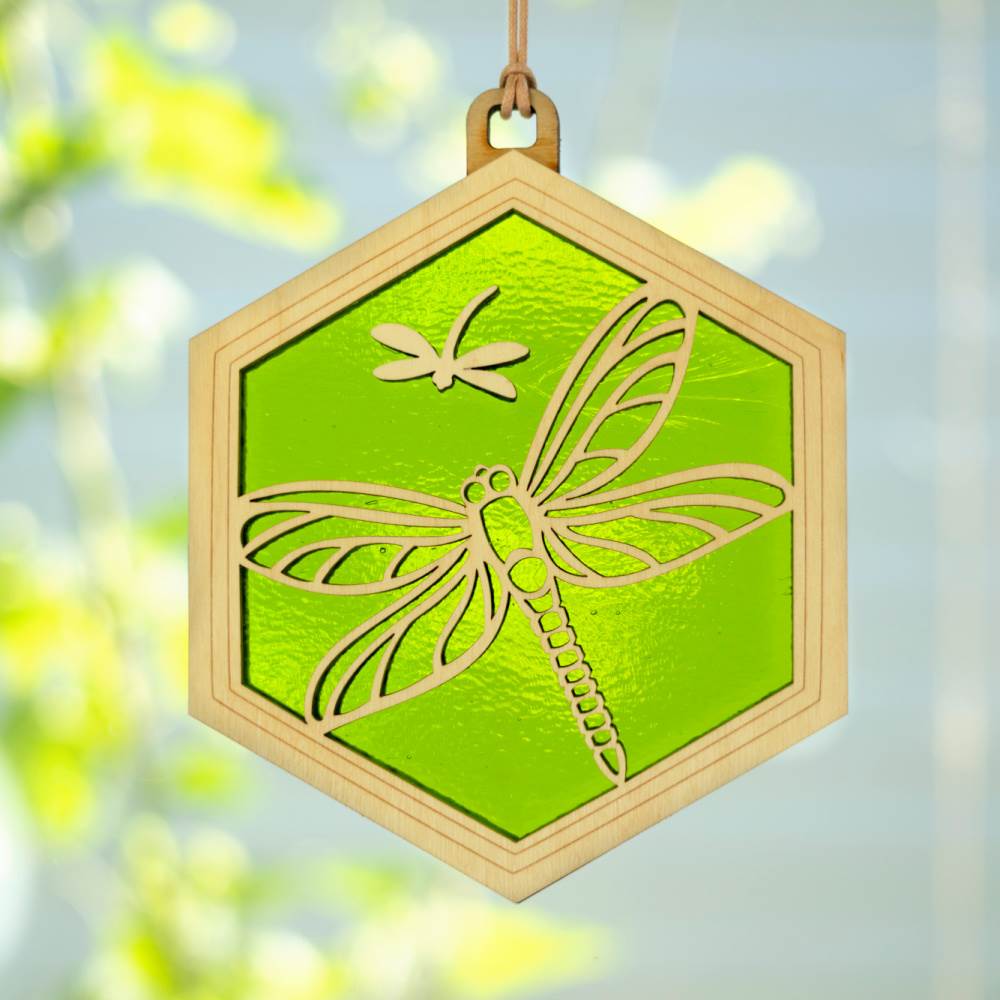 Suncatcher Dragonfly Lime Green