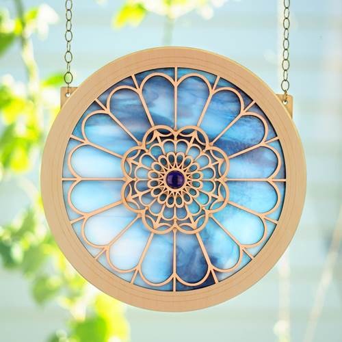 Suncatcher Grand Cathedral Blue Swirl