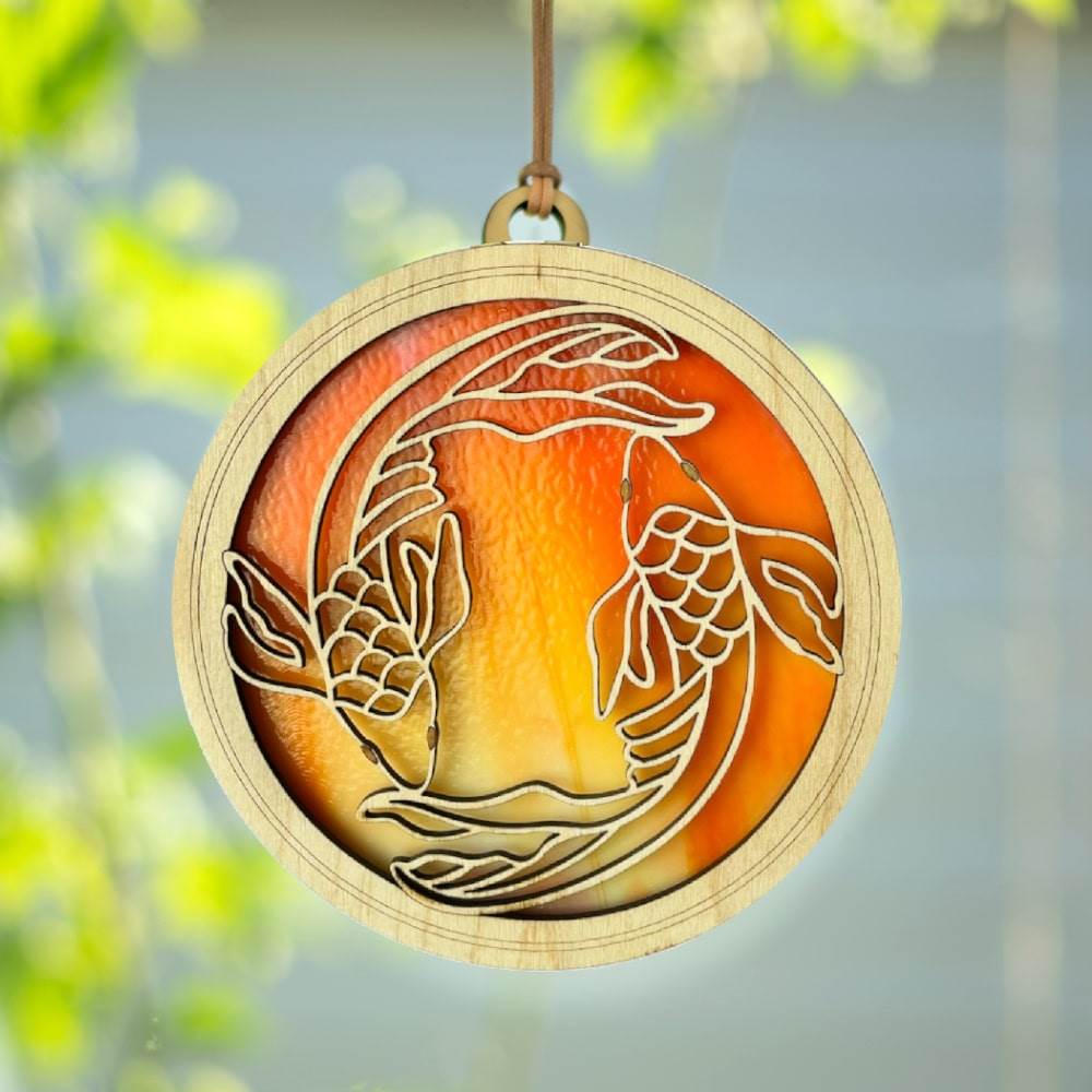 Suncatcher Koi Orange Swirl