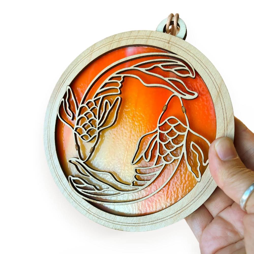 Suncatcher Koi Orange Swirl