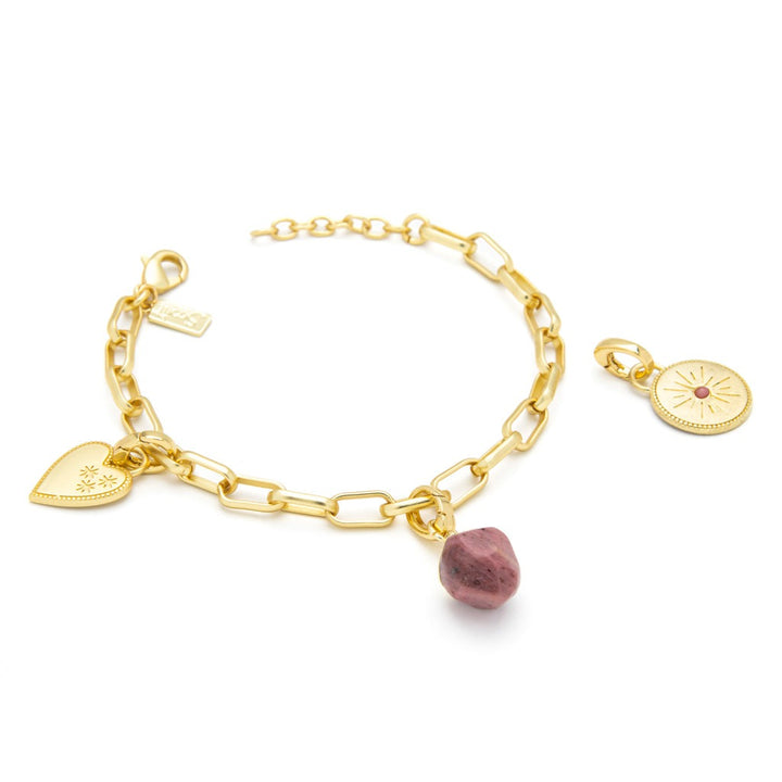 Charm Bracelet Tourmaline + Gold