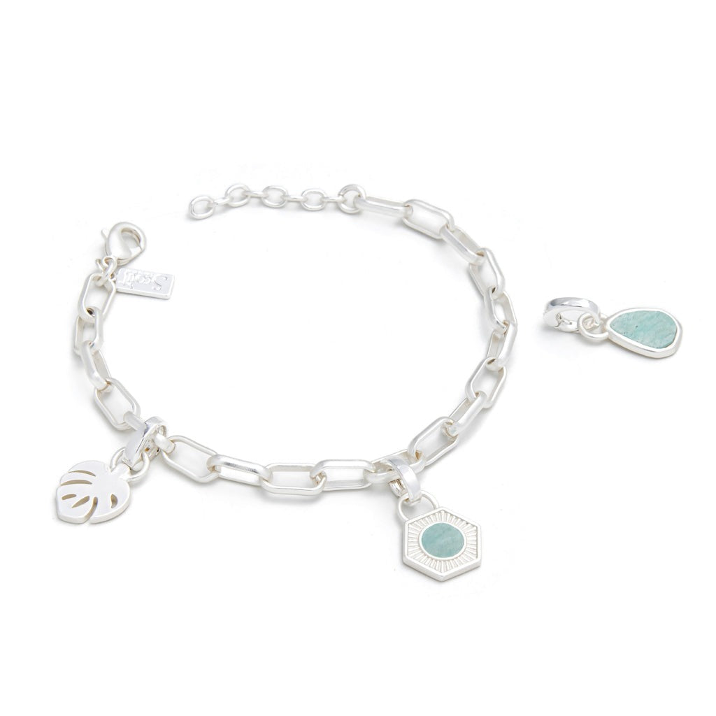 Charm Bracelet Amazonite + Silver