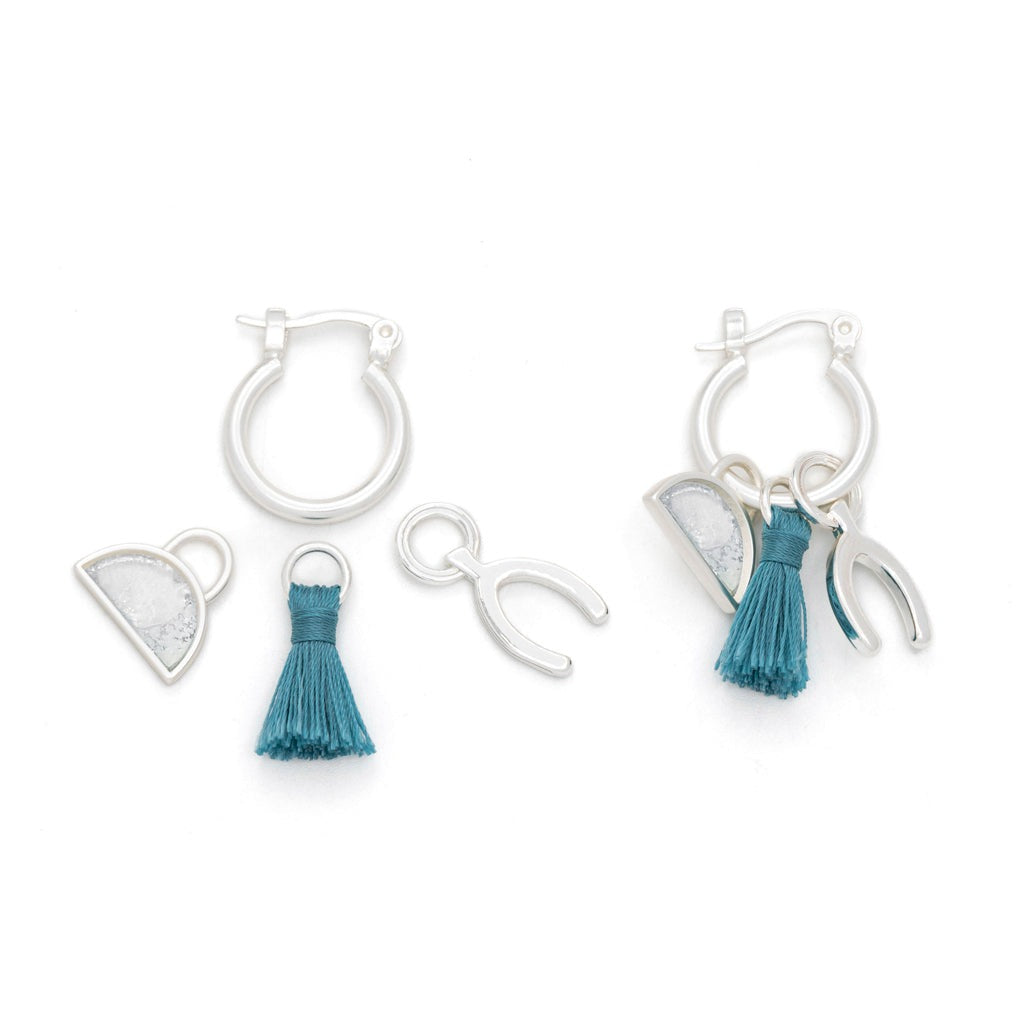 Charm Earrings Opalite + Silver