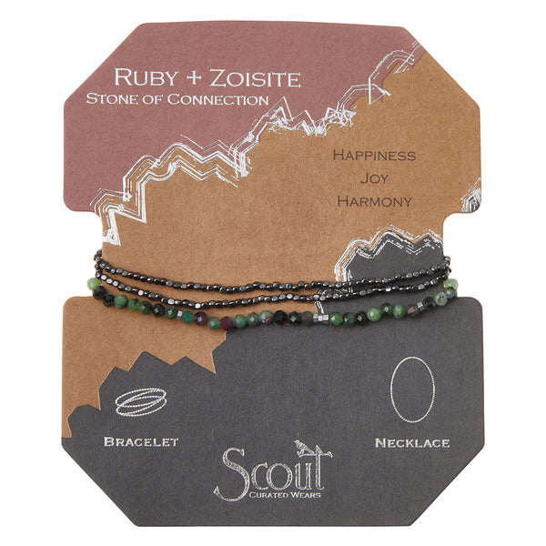 Delicate Stone Wrap Ruby Zoisite