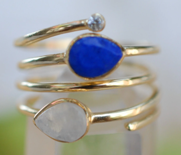 Melanie Ring Lapis Lazuli + Moonstone