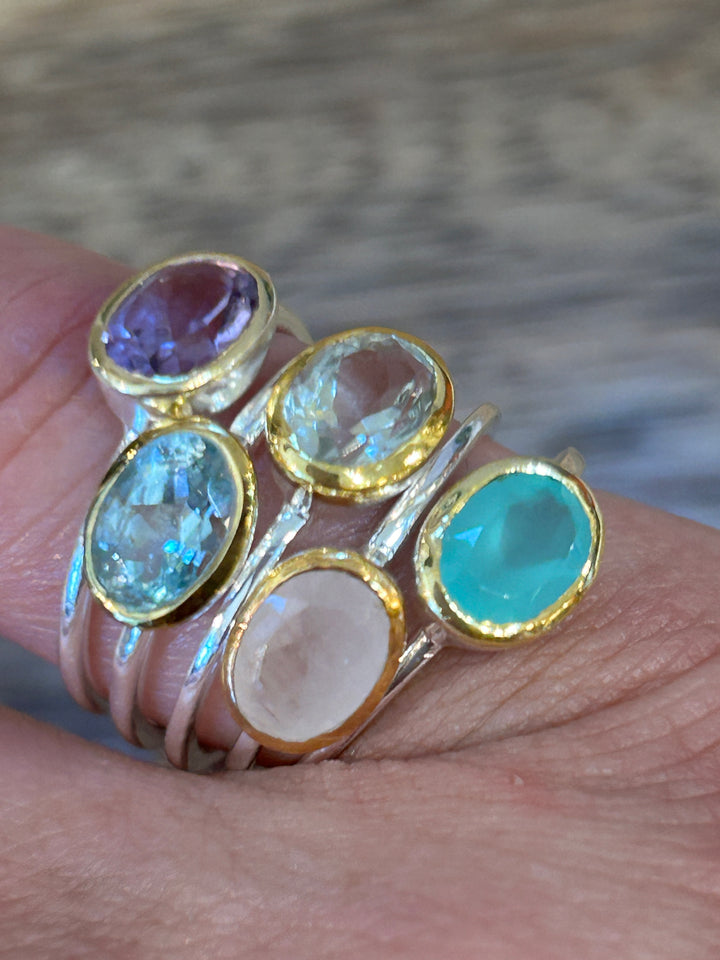 Alice Ring Teal Chalcedony