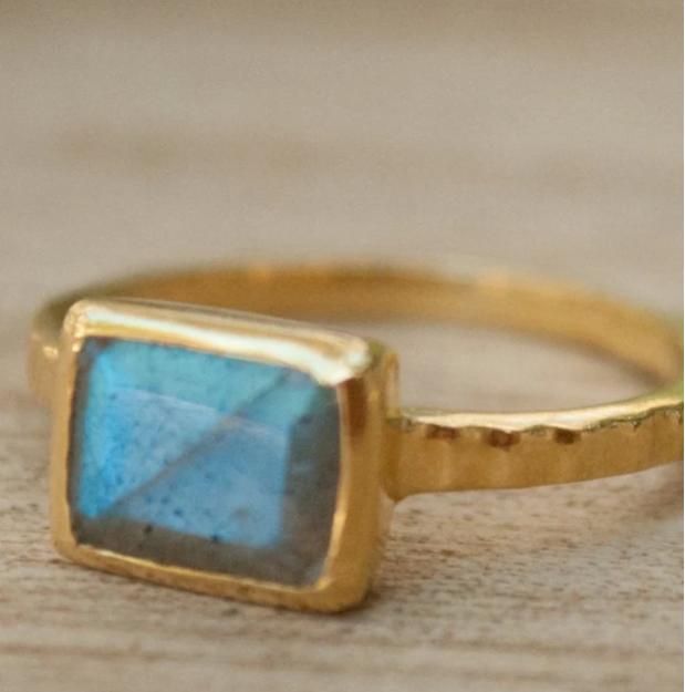 Cherryl Ring Labradorite + Gold