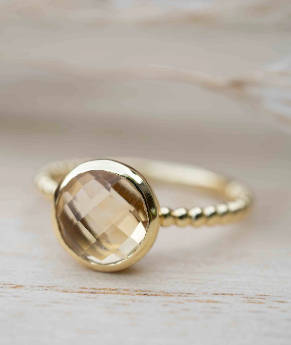 Tessy Ring Yellow Topaz Hydro + Gold