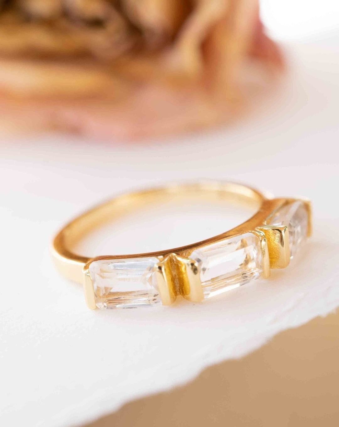 Clear Quartz Ring Gold