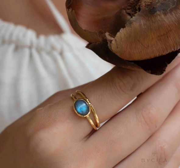 Rainbow Labradorite Ring