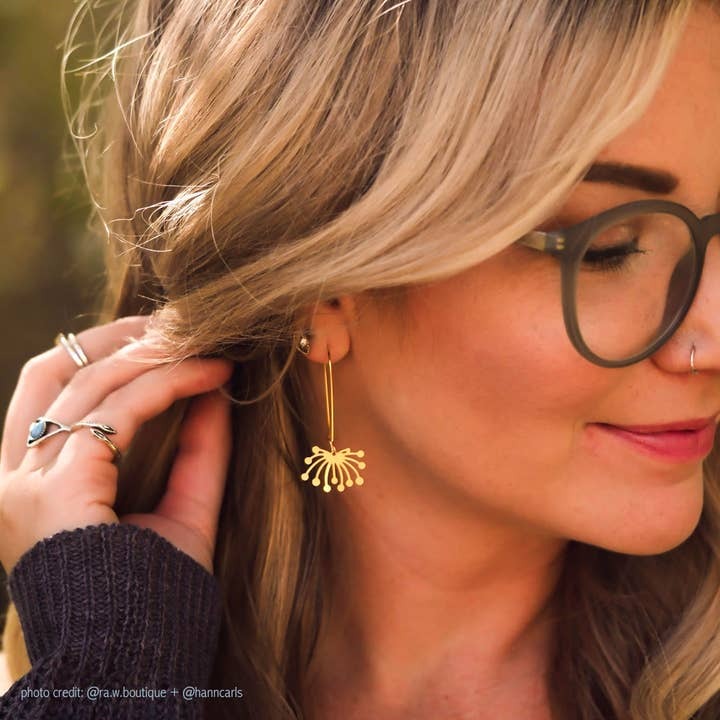 Dandelion Fluff Earrings Gold