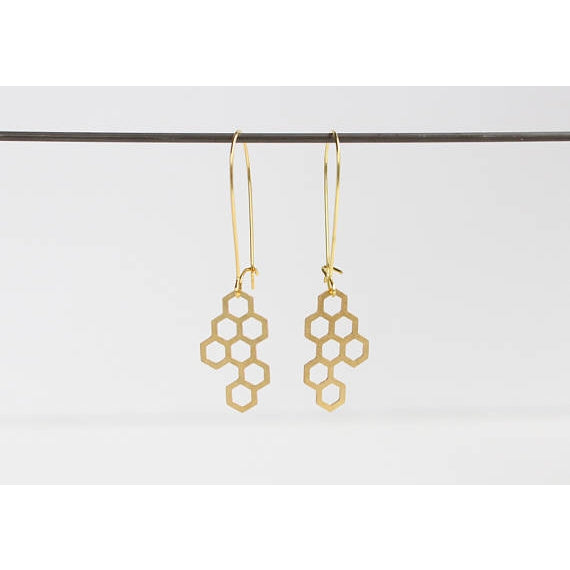 Honeycomb Earrings Small Gold