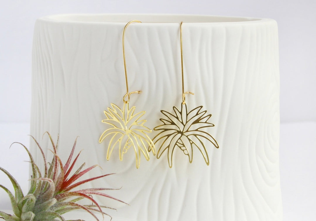 Air Plant Earrings Gold