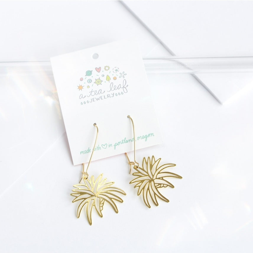 Air Plant Earrings Gold