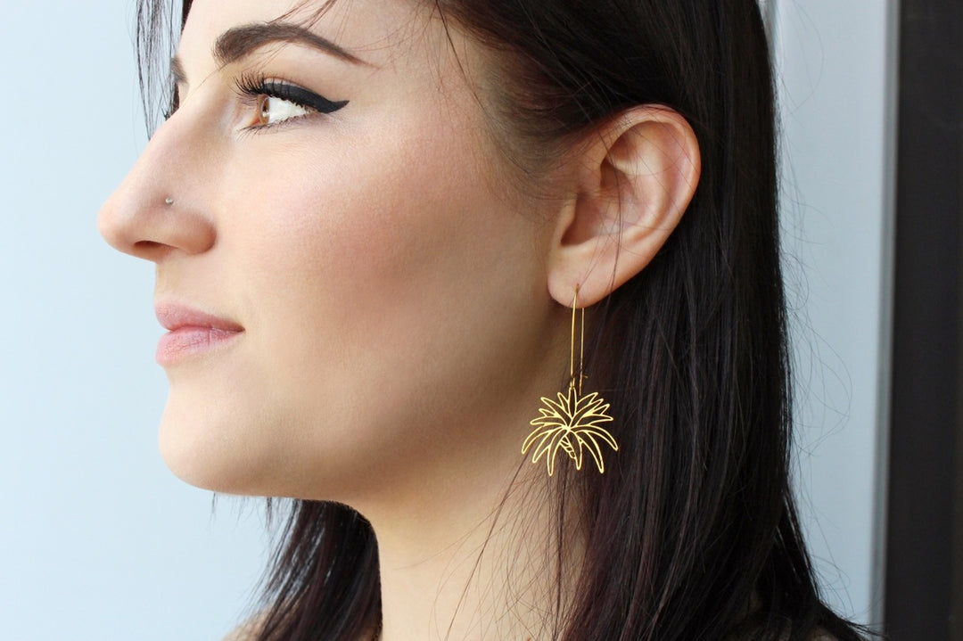 Air Plant Earrings Gold