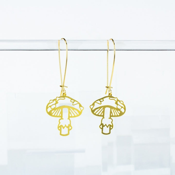 Mushroom Earrings Gold