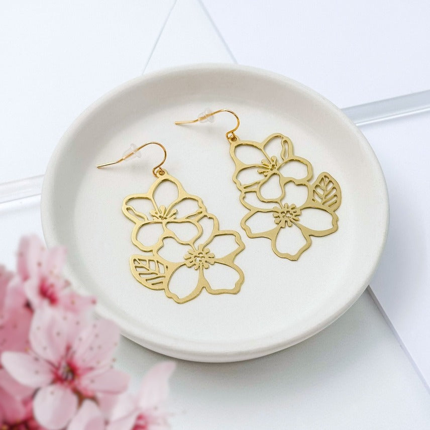 Cherry Blossom Earrings Gold