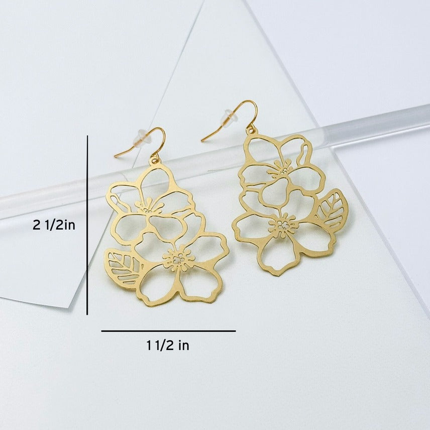 Cherry Blossom Earrings Gold