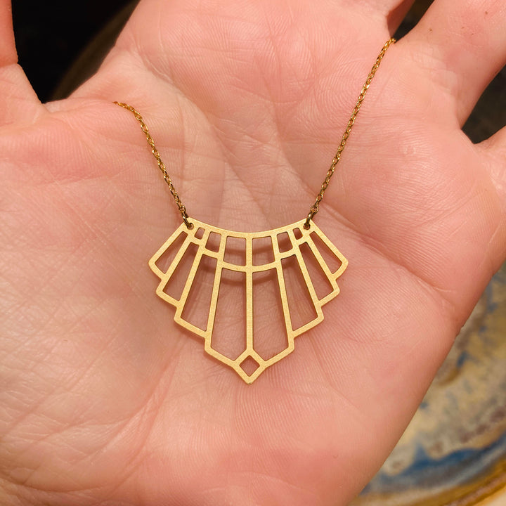 Art Deco Arch Necklace Gold