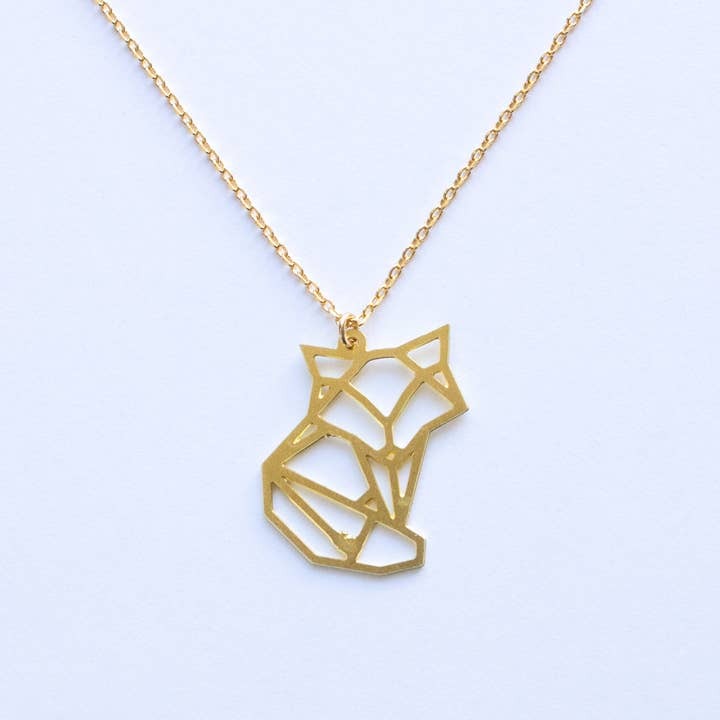 Geometric Fox Necklace Gold