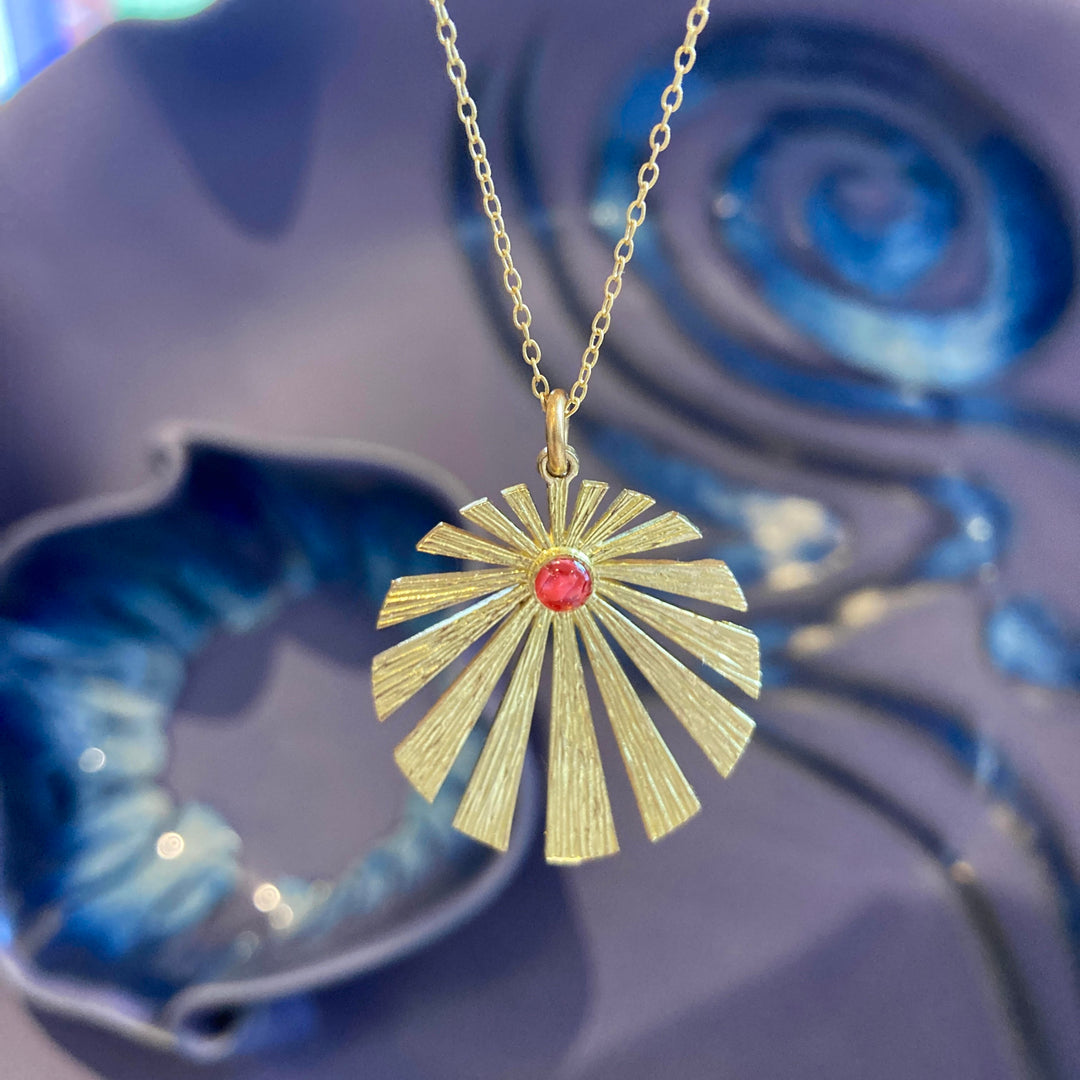 Sunburst Necklace Coral