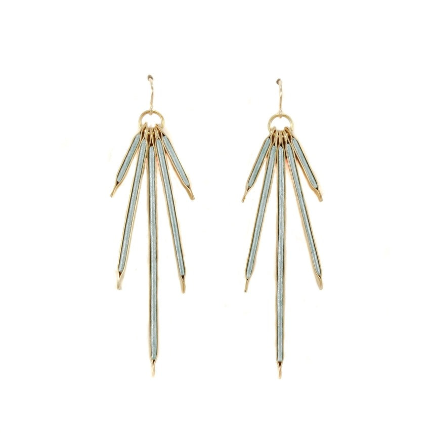 Inlay Starburst Earrings Brass, Gold + Mint